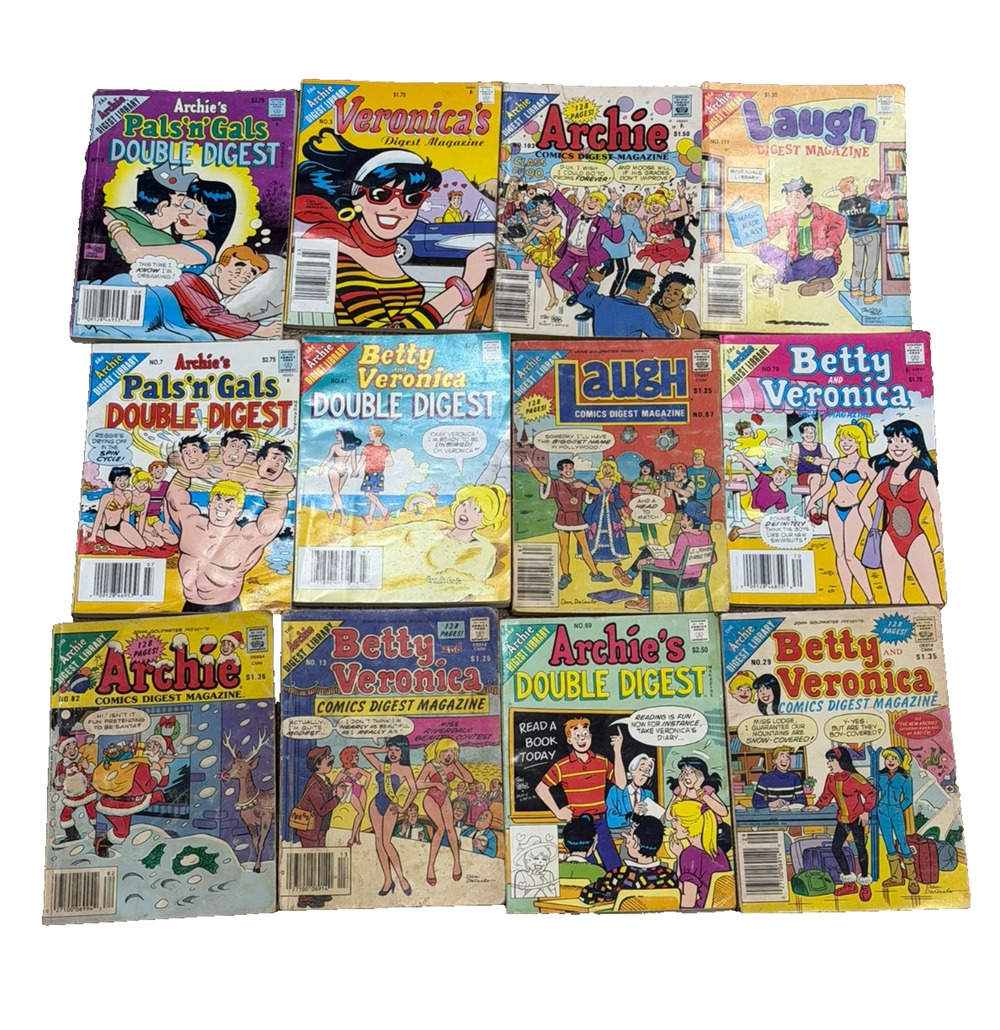 Vintage Archie Betty & Veronica Comic Book Digest Magazine Lot of 12 1967-1994